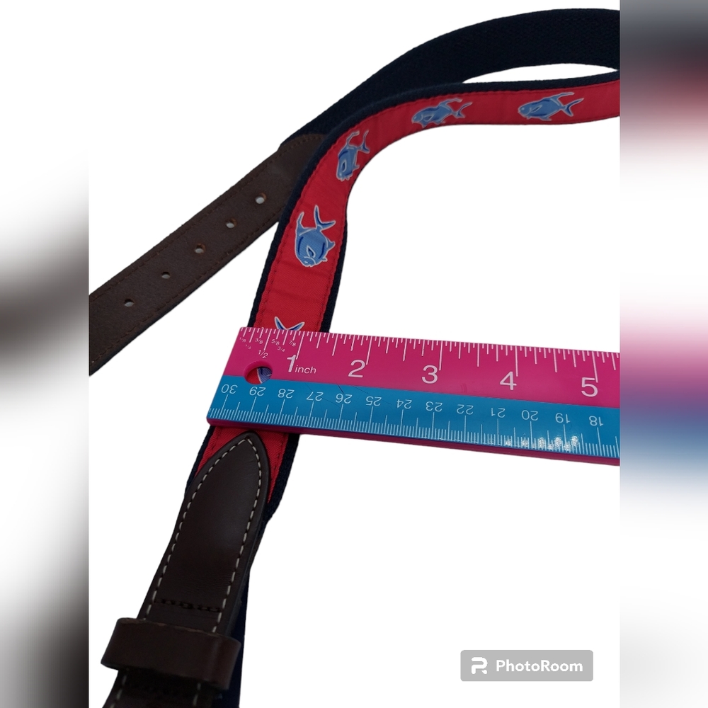Vineyard Vines by Shep & Ian Pompano Fish Design Men's Belt Size 30 - Picture 5 of 11